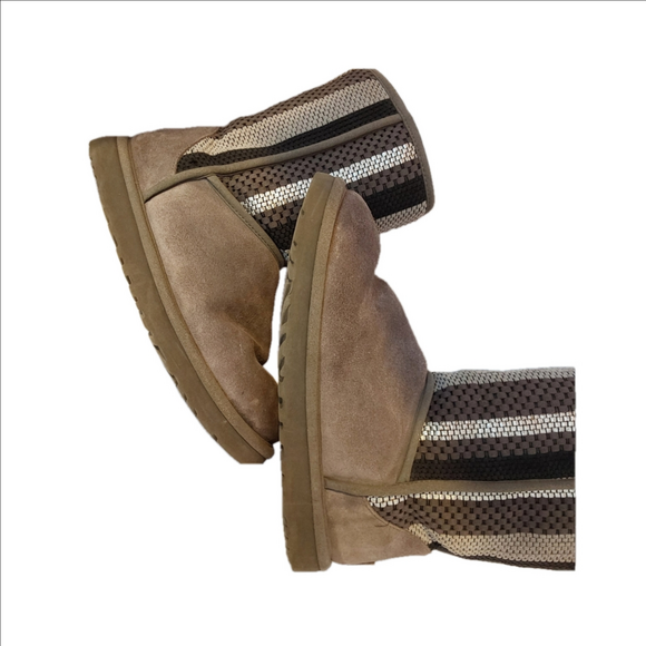 UGG Women's US 8 Woven Weave Suede Charcoal Gray Classic Short Boots 1010551 - Picture 13 of 13